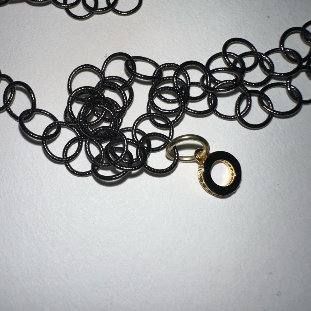 Bold Black and Gold Double-Strand Necklace - Picture 5 of 5